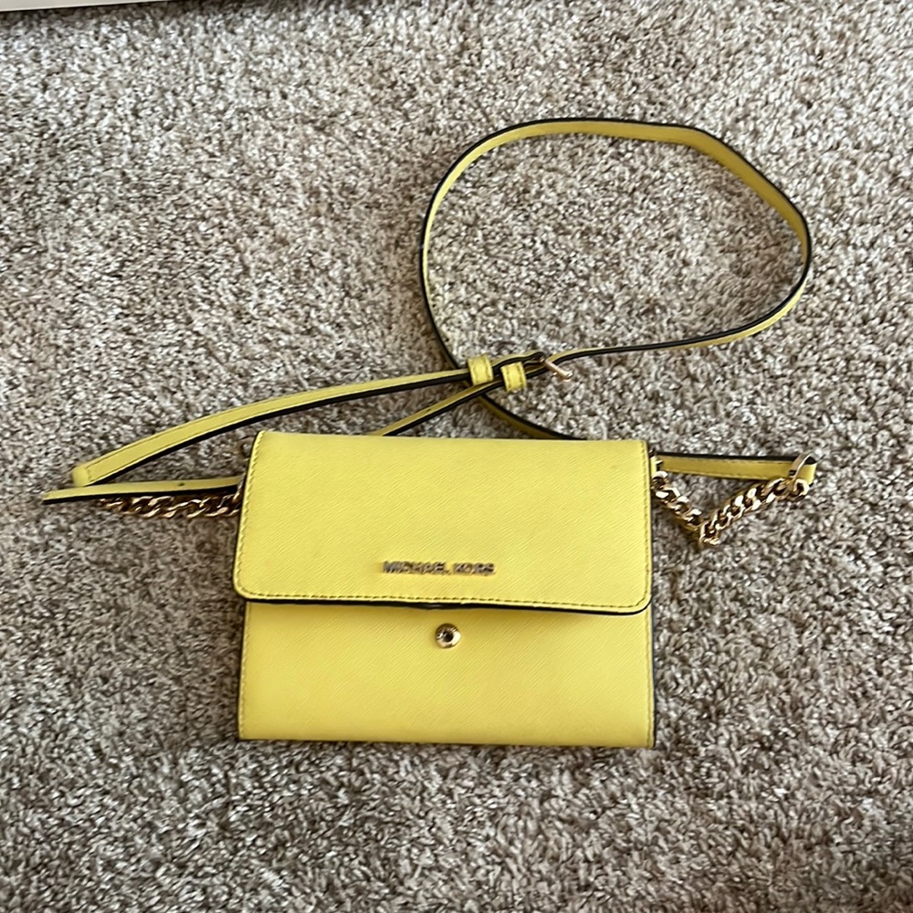 Yellow Michael Kors Cross body purse
